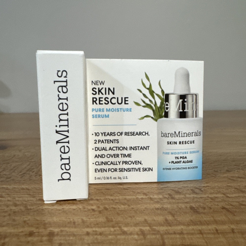 bareMinerals Skin Rescue Pure Moisture Serum with 1% PGA + Plant Algae .5 oz NIB